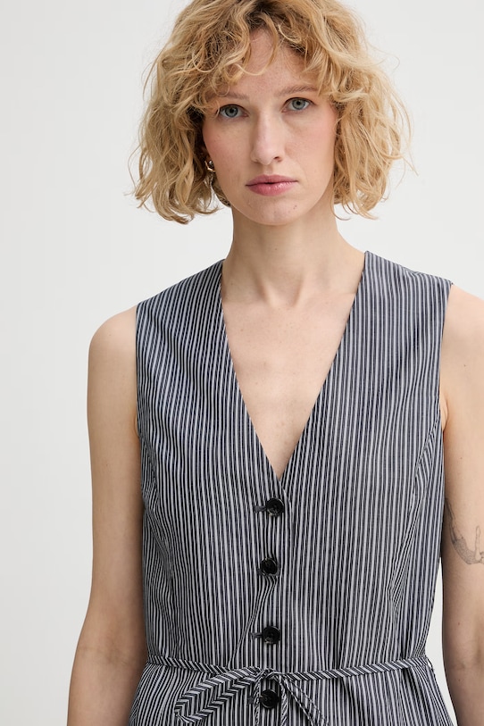 rag & bone kamizelka jednorzędowa damska bawełniana Paulette szary RA6O26S4MCO