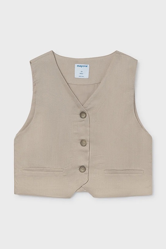 Mayoral kamizelka dziecięca tkanina beżowy 6355.8B.Junior.PPY2