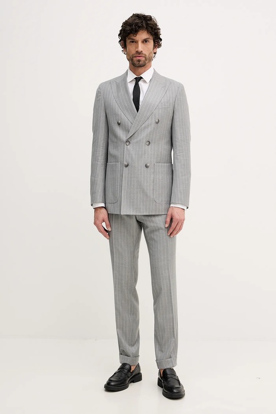 BOSS garnitur wełniany C-Huge-2pcs-DB-261 tkanina szary 50557335