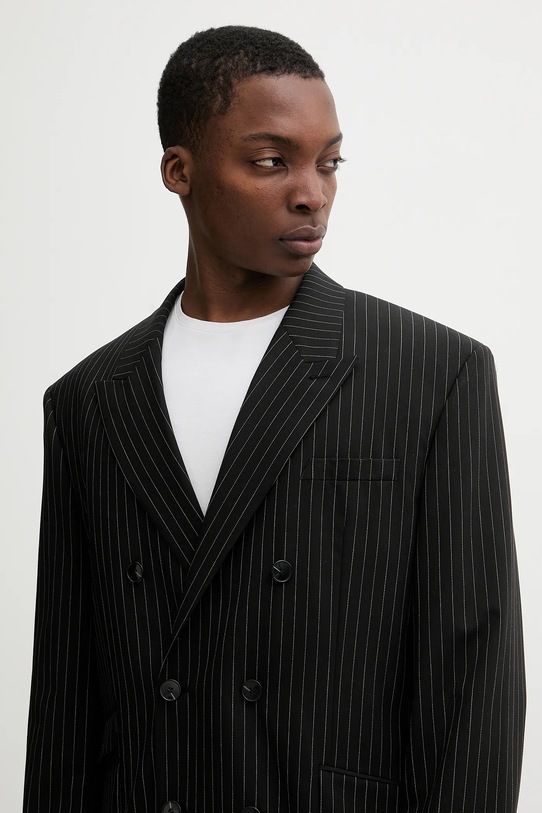 Σακάκι με προσθήκη μάλλινου υφάσματος HUGO μαύρο 50554672