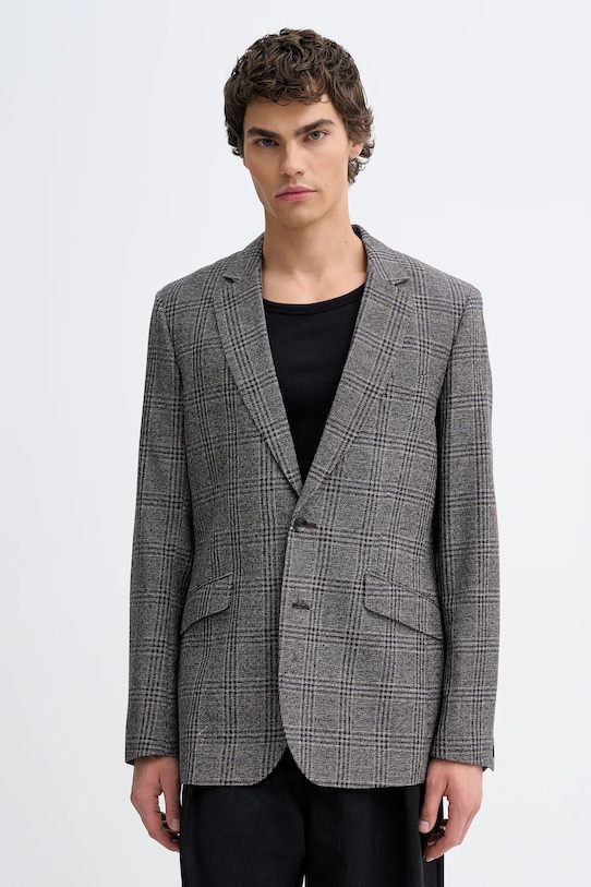 Rag & Bone marynarka wełniana regular szary RV1D25F4MWO