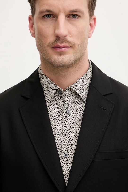 Armani Exchange marynarka z domieszką wełny czarny XM002202.AF21302