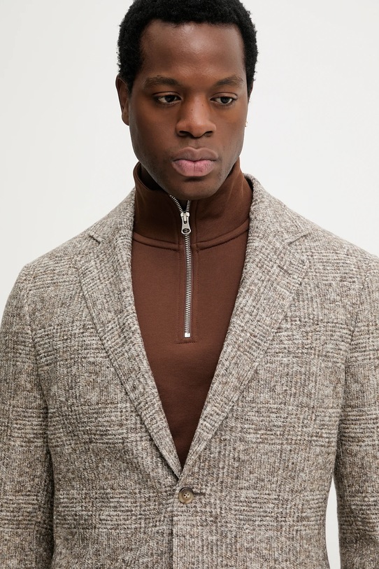 Gant marynarka z dodatkiem wełny brązowy 7706344