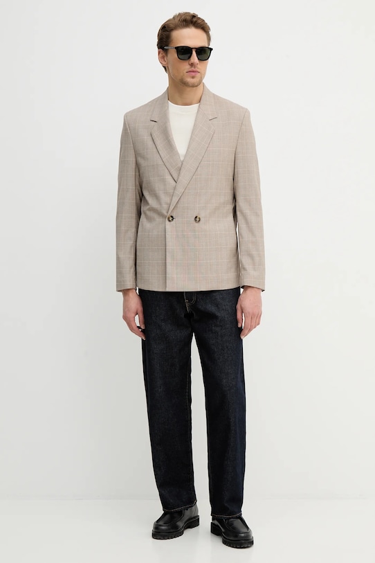 Sisley marynarka 22K3SW02M beżowy SS26