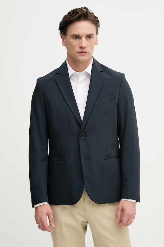 Sisley marynarka jednorzędowa męska z domieszką wełny granatowy 29B3SW02K