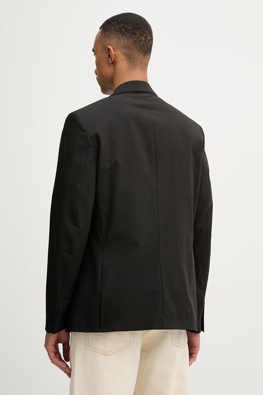 Odzież Sisley marynarka jednorzędowa męska z domieszką wełny 29B3SW02K czarny