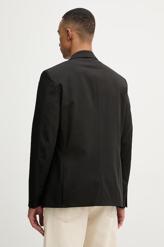 Odzież Sisley marynarka jednorzędowa męska z domieszką wełny 29B3SW02K czarny