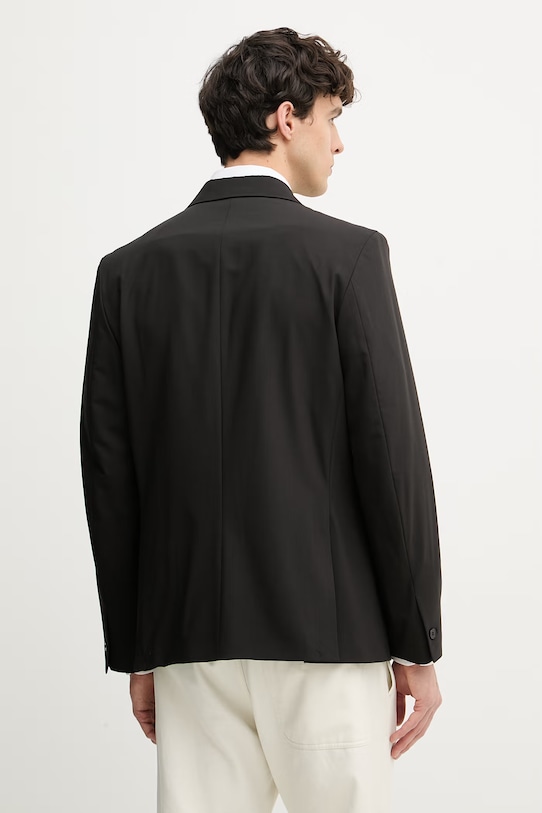 Oblečenie Sisley pánske jednoradové sako s prímesou vlny 29B3SW02K čierna