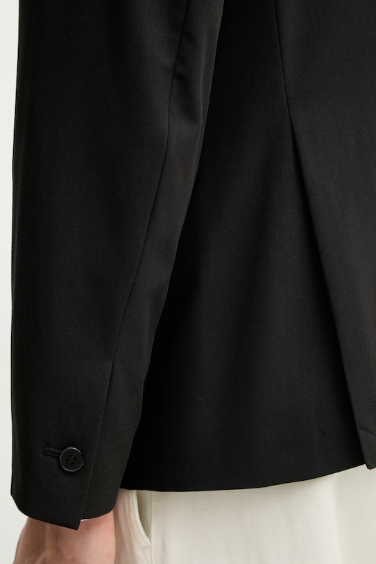 Sisley pánske jednoradové sako s prímesou vlny 29B3SW02K čierna