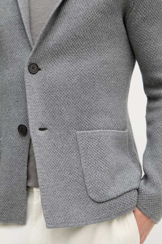 United Colors of Benetton marynarka jednorzędowa męska z dodatkiem wełny 1Y6SU601X szary