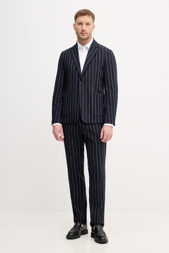 United Colors of Benetton Marynarka jednorzędowa męska z domieszką wełny 23N4UW021 granatowy SS26