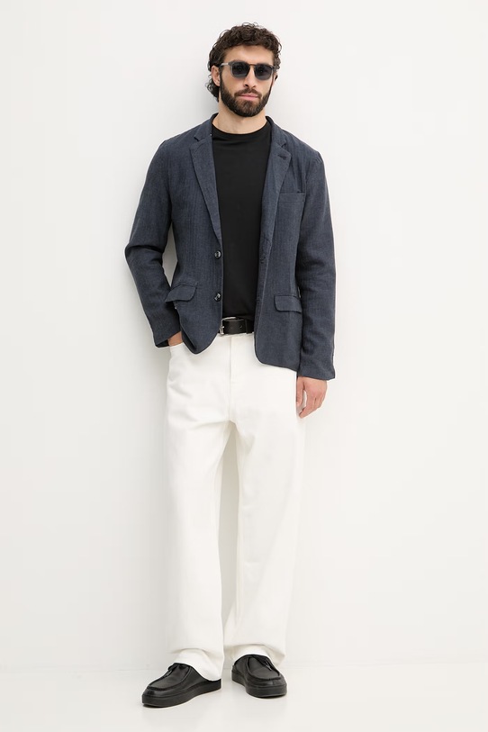 Lindbergh męski z lnem 30.304020A granatowy SS26