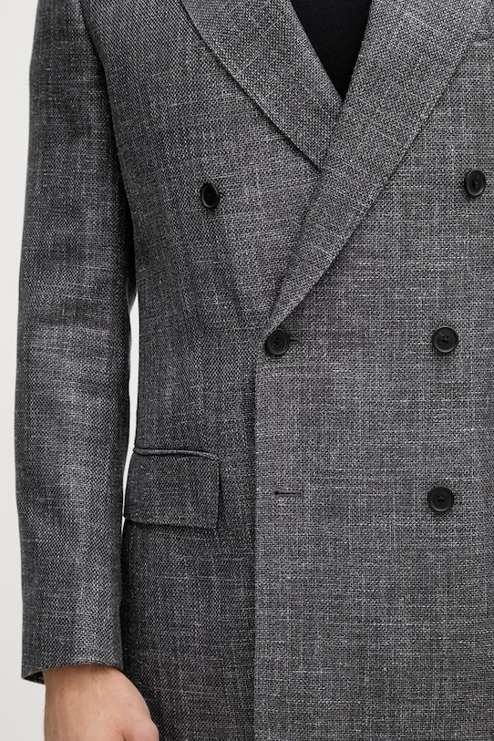 BOSS dvoredni suknjič moški z volno BOSS X DAVID BECKHAM 50563790 siva