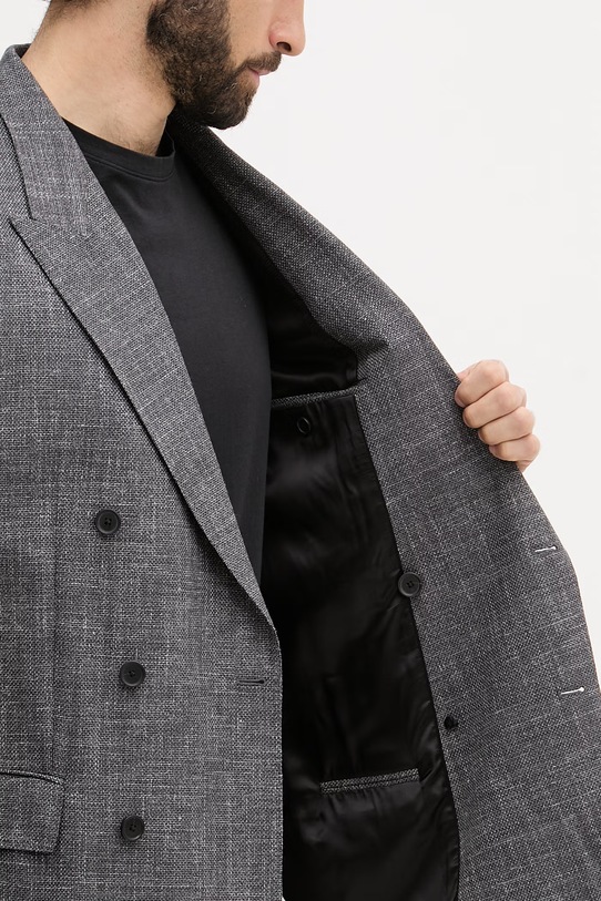 BOSS dvoredni suknjič moški z volno BOSS X DAVID BECKHAM 50563790