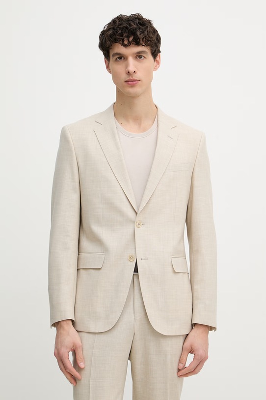 Odzież BOSS garnitur z dodatkiem wełny Huge 2-pack 50561834 beżowy