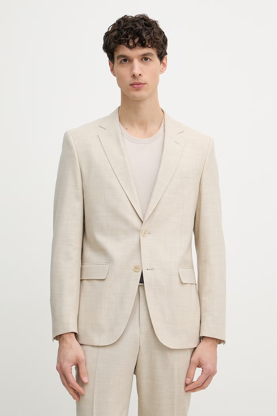 Odzież BOSS garnitur z dodatkiem wełny Huge 2-pack 50561834 beżowy