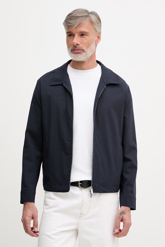 BOSS krótka kurtka męska z wełną Carper granatowy 50559295