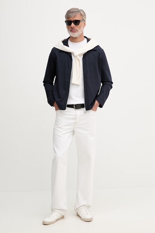 BOSS krátka pánska bunda s vlnou Carper 50559295 tmavomodrá SS26