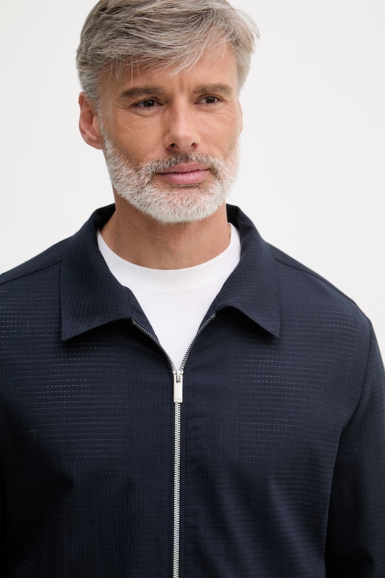 BOSS krátka pánska bunda s vlnou Carper tmavomodrá 50559295