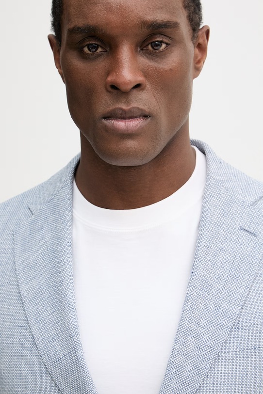 Піджак з додаванням льону BOSS Hutson блакитний 50561860