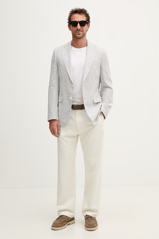 BOSS z dodatkiem lnu Hutson 50561860 szary SS26