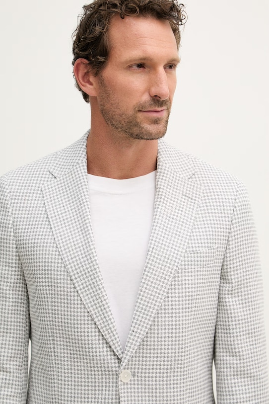 BOSS z dodatkiem lnu Hutson szary 50561860