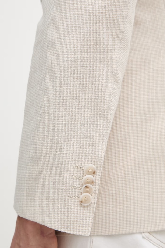 BOSS marynarka z dodatkiem lnu Hutson 50561865 beżowy