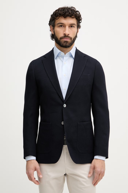 BOSS jednoredni muški sako od vune Hutson mornarsko plava 50561882