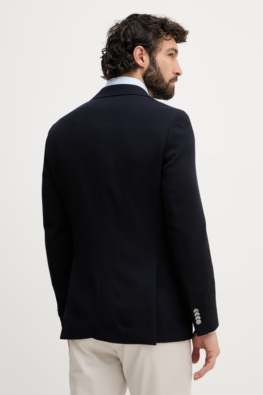 Odjeća BOSS jednoredni muški sako od vune Hutson 50561882 mornarsko plava