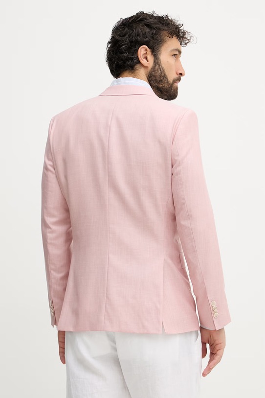 Ρούχα BOSS μονόπετο Ανδρικό μάλλινο Σακάκι 50562604 ροζ