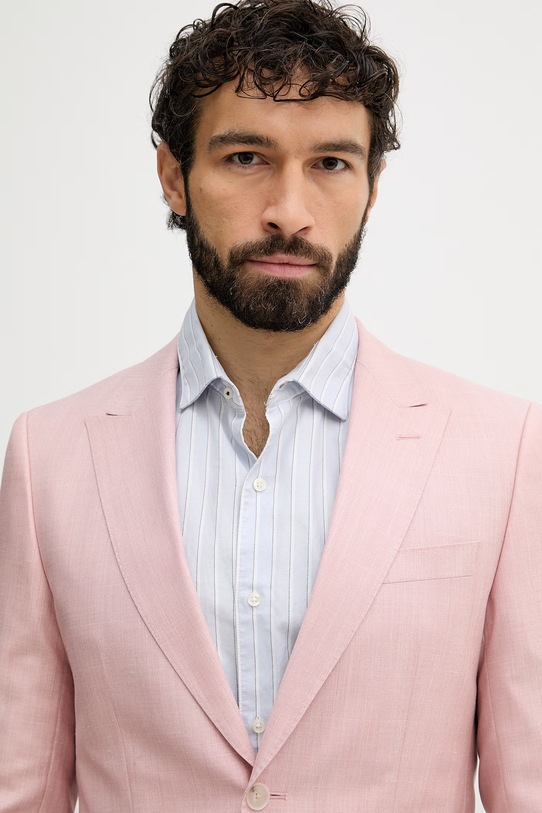 BOSS μονόπετο Ανδρικό μάλλινο Σακάκι ροζ 50562604