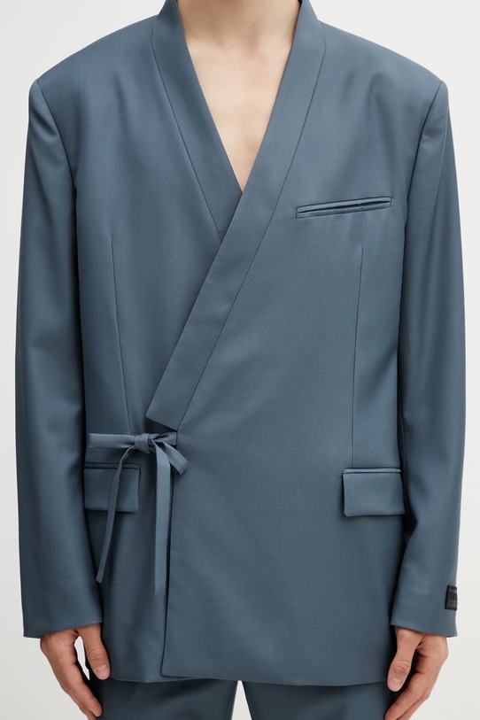 Kenzo Blazer / Gilet marynarka wełniana męska szary FG55VE1609TV