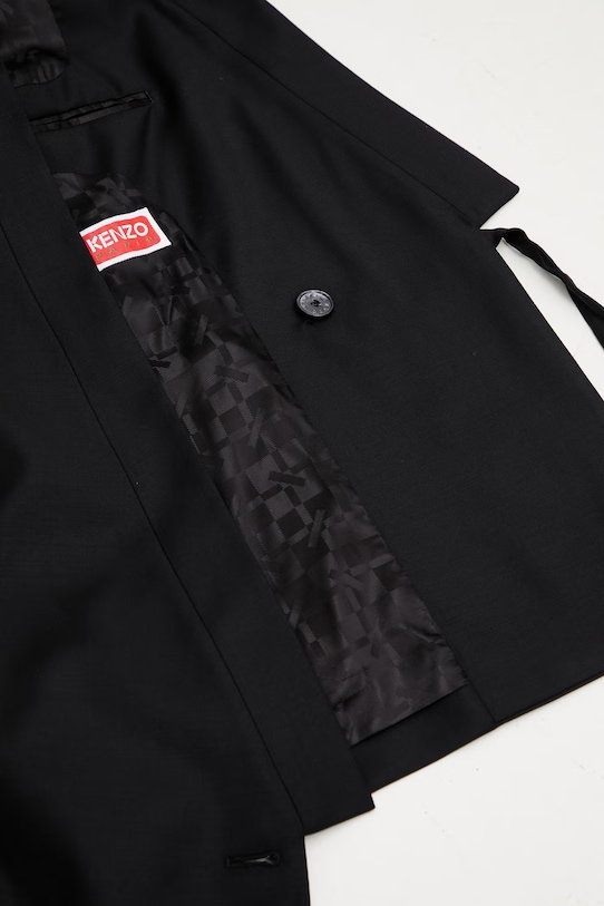 Kenzo Blazer / Gilet marynarka wełniana męska FG55VE1609TV czarny