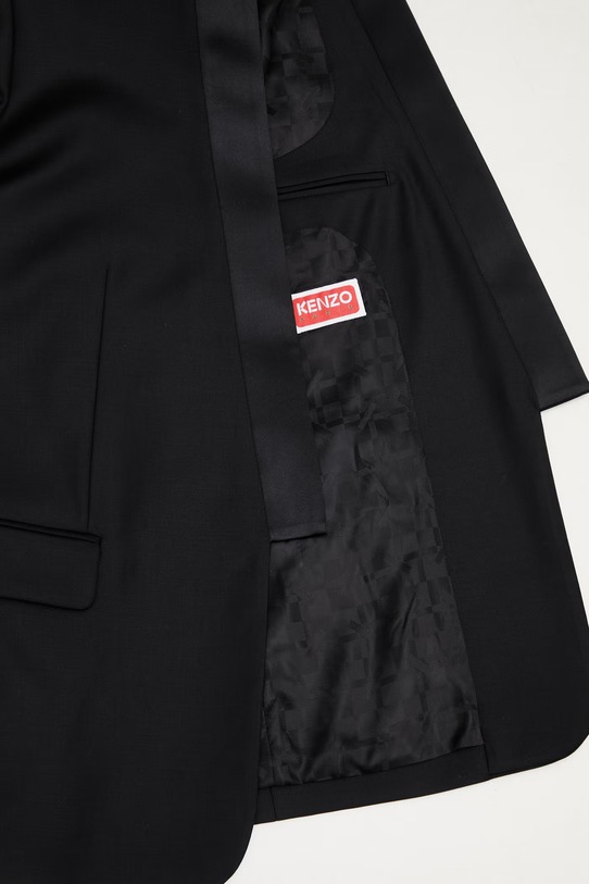 Kenzo marynarka męska wełniana Blazer / Gilet FG55VE1619TV czarny