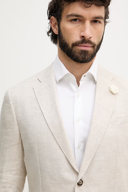 Joop! marynarka męska lniana beżowy 30102592