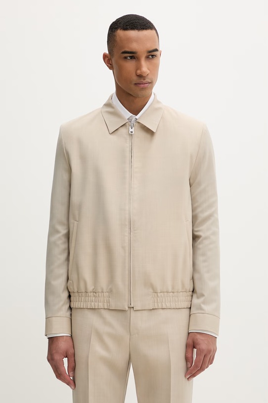 HUGO prechodná bunda pánska s vlnou Hellys261X béžová 50554295