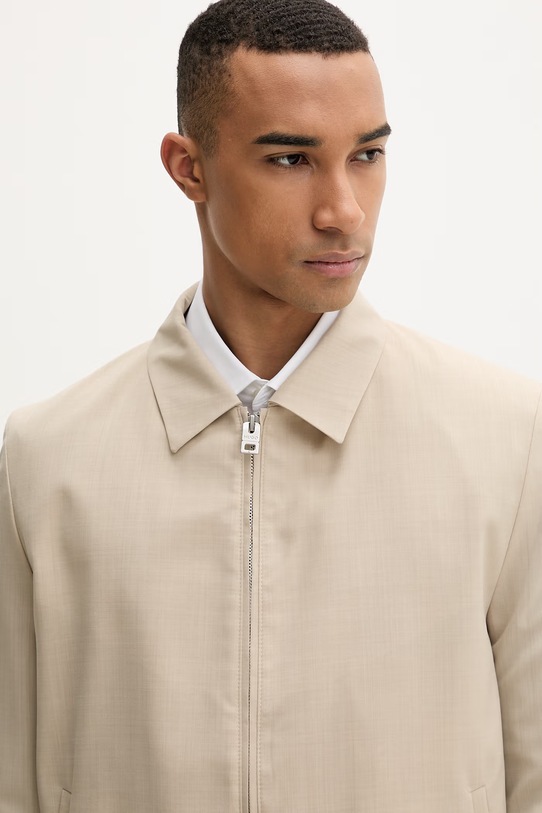 HUGO prechodná bunda pánska s vlnou Hellys261X béžová 50554295