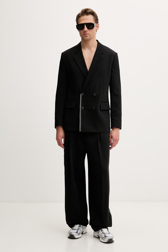 HUGO κοστούμι δύο τεμαχίων ανδρικό με μαλλί Karlo262F1X 50559578 μαύρο SS26