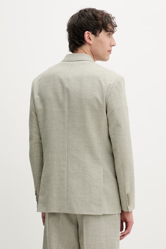 Oblečenie HUGO sako pánske s ľanom Karlo253F1X 50559843 zelená