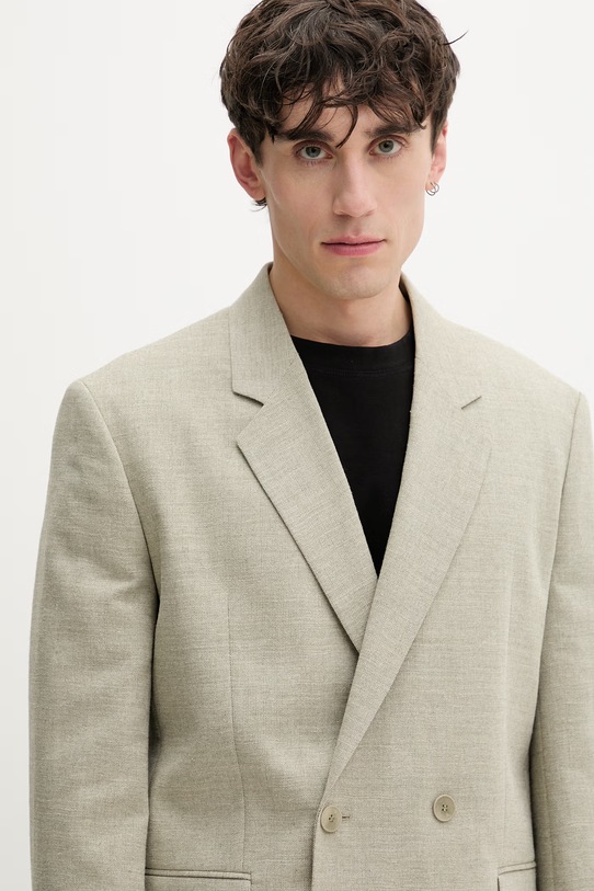 HUGO sako pánske s ľanom Karlo253F1X zelená 50559843
