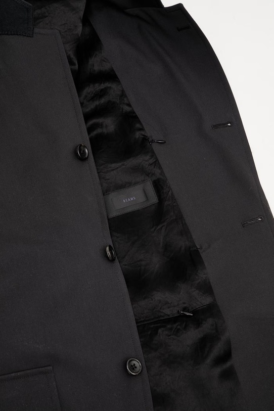 BEAMS marynarka jednorzędowa wełniana męska 1116.0089.927 czarny