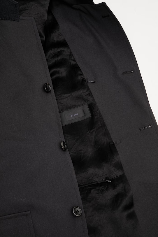 BEAMS marynarka jednorzędowa wełniana męska 1116.0089.927 czarny