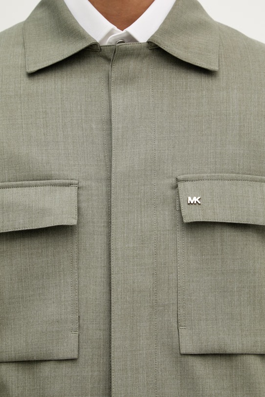 Michael Kors πουκάμισο Ανδρικό με πρόσμιξη μαλλιού MK0SB01201 πράσινο
