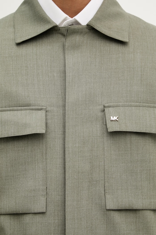 Michael Kors πουκάμισο Ανδρικό με πρόσμιξη μαλλιού MK0SB01201 πράσινο