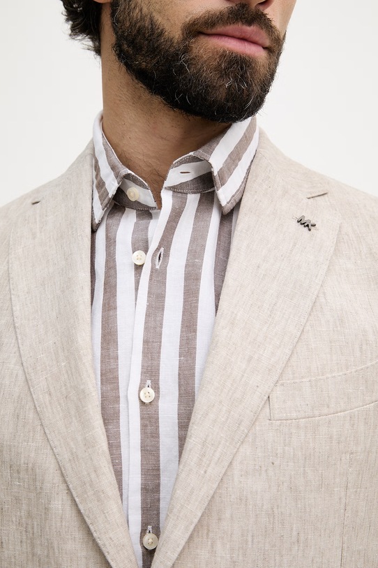 Michael Kors однобортний піджак чоловічий лляний MK0SB01211 бежевий