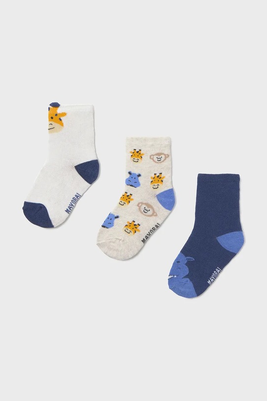Mayoral skarpetki dziecięce 3-pack granatowy 10137.3F.Baby.PPY2