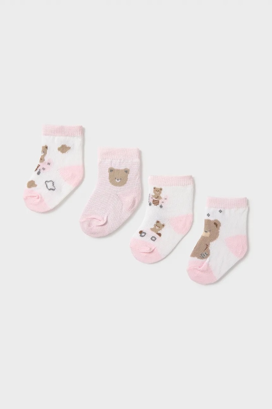 Mayoral Newborn skarpetki dziecięce 4-pack różowy 9049.1E.Newborn.PPY2