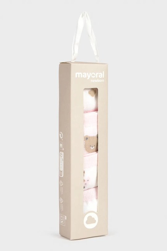 Chłopiec Mayoral Newborn skarpetki dziecięce 4-pack 9049.1E.Newborn.PPY2 różowy