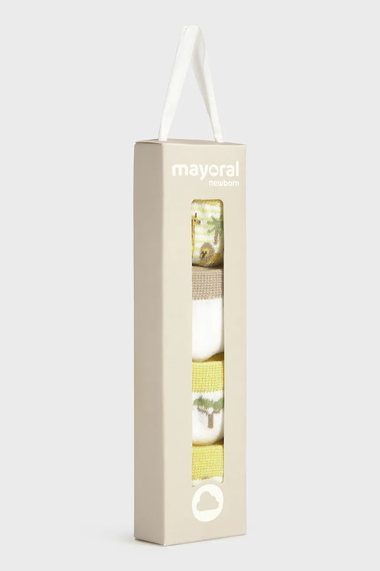 Chłopiec Mayoral Newborn skarpetki dziecięce 4-pack 9049.1E.Newborn.PPY2 żółty