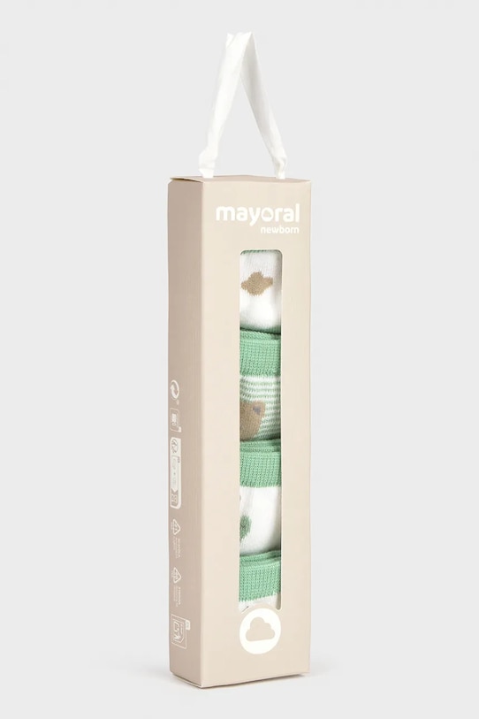Chłopiec Mayoral Newborn skarpetki dziecięce 4-pack 9049.1E.Newborn.PPY2 zielony